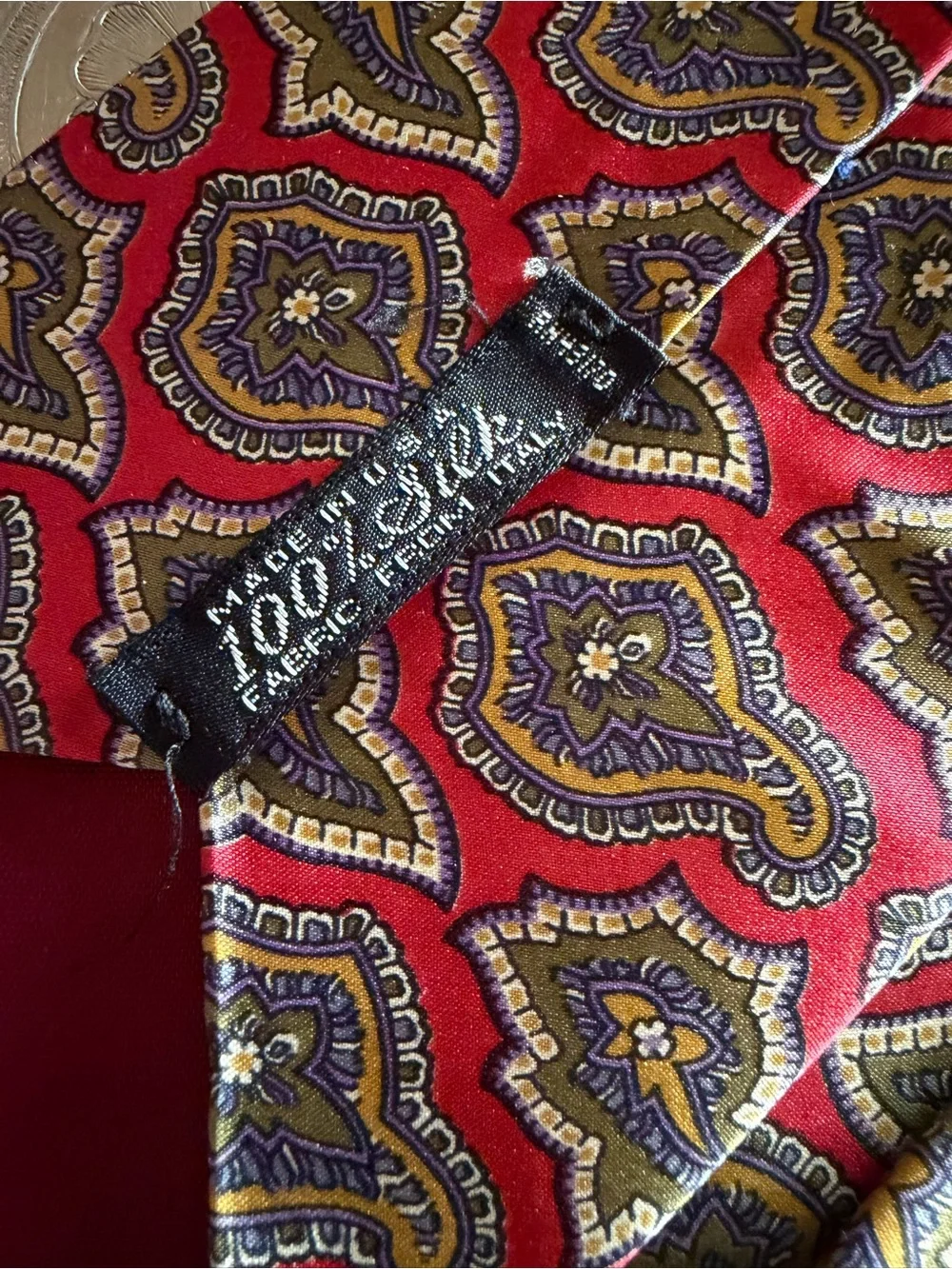 Embassy Square Geometric Paisley Silk Tie